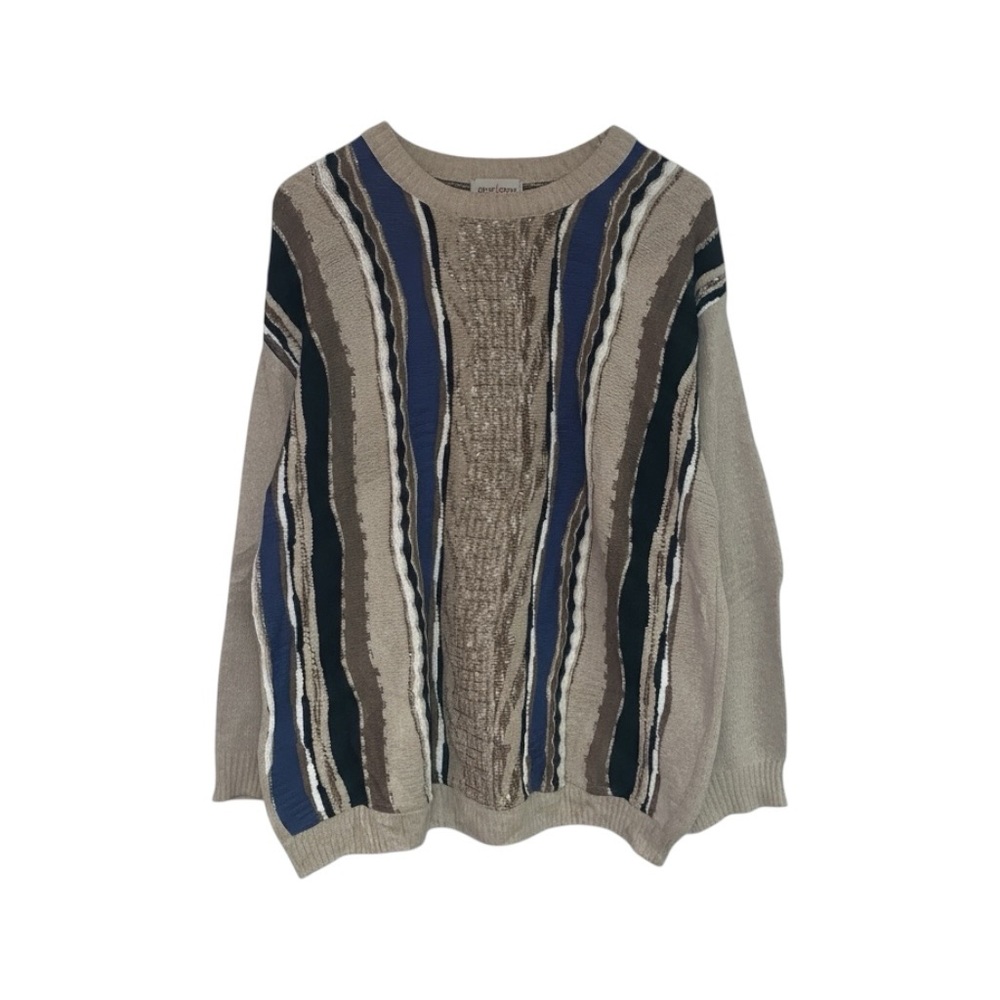 Vintage London Fog‎ Sweater Men’s Size Large Beige Brown Lightweight